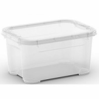 Plastový úložný box s víkem, průhledný, 5 l, skladem