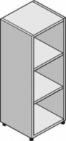 Střední úzká skříň System, 131 x 43 x 45 cm, otevřená, 
