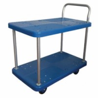 Policový vozík s madlem, do 150 kg, 2 police, skladem