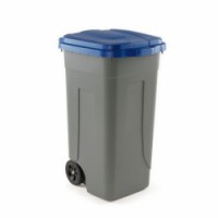 Plastová popelnice Cheriff na tříděný odpad, 100 l, šedá/modrá, skladem