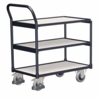Antistatický policový vozík s madlem, do 250 kg, 3 police, 98 x 112,5 x 62,4 cm, 