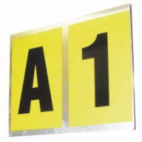 Manutan informační panel na regály, magnetický, 2 znaky, 