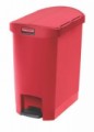 Vysoce kvalitní nášlapný koš Rubbermaid End Step, objem 30 l, červený, 