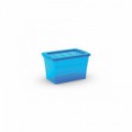 Plastový úložný box s víkem, modrý, 16 l, skladem