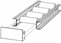 Koncový doraz pro paletové válečkové dopravníky šířky 220 mm, 