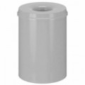 Kovový samozhášecí odpadkový koš Hole, objem 30 l, šedý, 