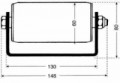 Válečkový dopravník pro palety, šířka 148 mm, U profil, rozteč 100 mm, 