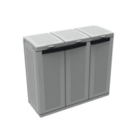 Plastová skříň ECO LINE 3 na třídění odpadu, objem 3 x 110 l, šedá, skladem