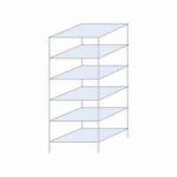 Kovový regál UNI TOP, základní, 250 x 100 x 80 cm, 150 kg/police, 6 polic, stříbrný, 