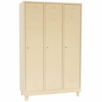Svařovaná šatní skříň TOP quality s mezistěnou, cylindrický, 3 oddíly, béžová, 