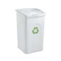 Plastový odpadkový koš BEGREEN na tříděný odpad, objem 50 l, bílý, 