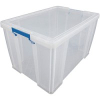 Plastové úložné boxy s víkem na klip Manu, 85 l, skladem
