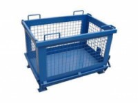 Síťovaný kontejner s výklopným dnem, objem 1 000 l, 