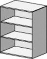 Střední široká skříň Classic line, 107,5 x 80 x 38 cm, otevřená, 