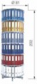 Otočná skříň na pořadače, průměr 81 cm, černá, 6 pater, 