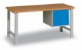 Dílenský stůl se skříňkou 41 cm, 84 x 120 x 80 cm, šedý, skladem
