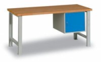 Dílenský stůl se skříňkou 41 cm, 84 x 120 x 80 cm, šedý, skladem