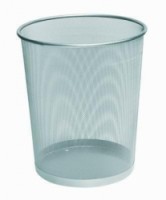 Drátěný odpadkový koš Rib, objem 12 l, stříbrný, skladem