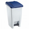 Plastový odpadkový koš Manu, objem 60 l, bílý/modrý, 