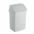 Plastový odpadkový koš Simple, objem 15 l, bílý, skladem