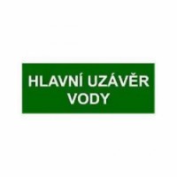 Hlavní uzávěr vody (tabulka plast nebo samolepka, více rozměrů), 