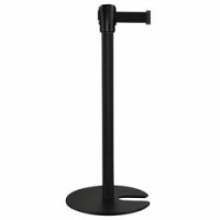 Zahrazovací sloupek s pásem Manu Black One, stohovatelná základna, 5 m, černý, 