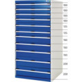 Dílenská zásuvková skříň, Bott SL-87, výška 160 cm, 11 zásuvek, 