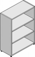 Střední široká skříň System, 131 x 86 x 45 cm, otevřená, 