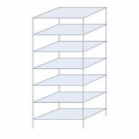 Kovový regál UNI TOP, základní, 300 x 130 x 80 cm, 250 kg/police, 7 polic, stříbrný, 