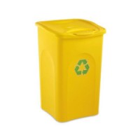 Plastový odpadkový koš BEGREEN na tříděný odpad, objem 50 l, žlutý, skladem