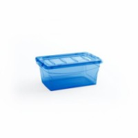 Plastový úložný box s víkem, modrý, 11 l, skladem