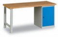 Dílenský stůl se skříňkou 80 cm, 84 x 120 x 68,5 cm, šedý, 