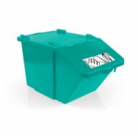 Odpadkový koš na tříděný odpad TTS, objem 45 l, zelený, skladem