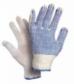 Rukavice bavlna/polyester s terčíky, (12 párů), vel. 8, 