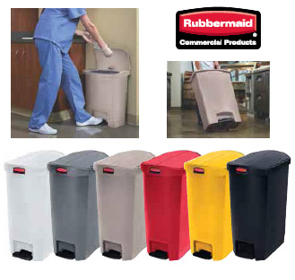 Vysoce kvalitní, tiché nášlapné koše Rubbermaid úzké