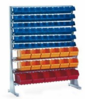 Jednostranný regál s boxy Unibox (77 ks), skladem