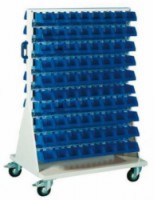 Mobilní oboustranný regál s boxy Unibox (160 ks), skladem