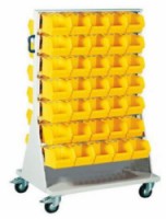 Mobilní oboustranný regál s boxy Unibox (70 ks), skladem