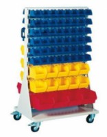 Mobilní oboustranný regál s boxy Unibox (113 ks), skladem
