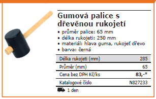 gumová palice ke složení regálu
