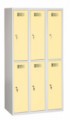 Svařovaná šatní skříň Charles odlehčená, 6 boxů, šedá-béžová, 