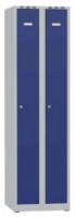 Šatní skříň, šíře 500 mm, 2 oddíly, šedá-modrá, skladem