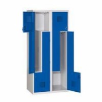 Svařovaná šatní skříň Z, 4 boxy, šedá-tmavě modrá, 