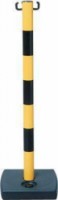 Plastový zahrazovací sloupek Tao, výška 90 cm, černý/žlutý, skladem