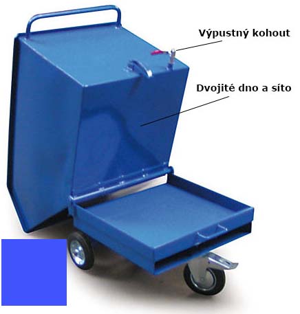 výklopné vozíky na třísky s výpustným kohoutem